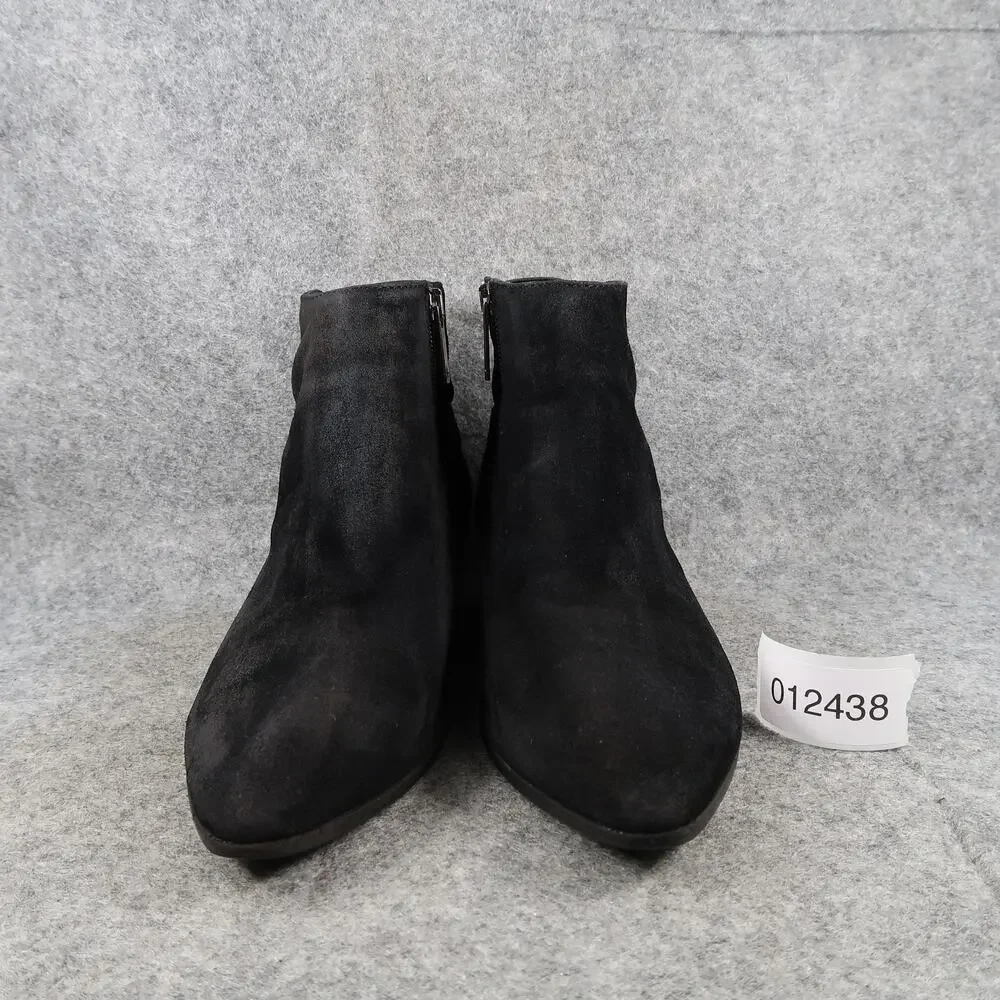 Aquatalia Shoes Womens 8 Booties Franca Ankle Boot Leather Almond Toe Black Zip